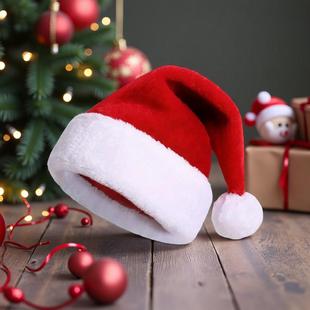 Thick brimless Christmas hat with short fleece圣诞帽子短绒