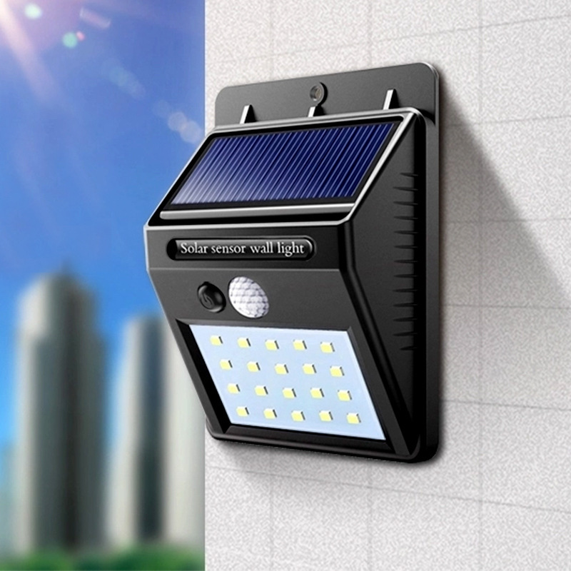 LED solar wall light, human body sensing courtyard light路灯