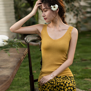 毛圈绒保暖背心女v领内搭修身显瘦无缝美体可外穿其秋冬保暖马甲