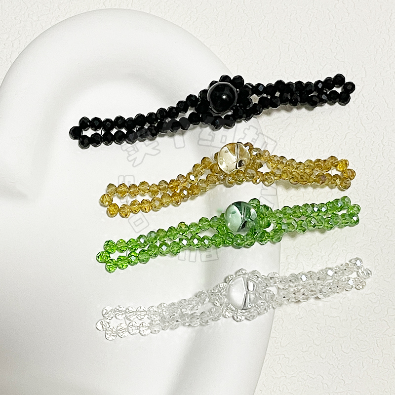 旗袍盘扣手工钉珠水晶玻璃对扣