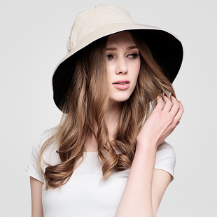 日本进口春夏防紫外线遮阳帽女士双面可戴抗UV防晒帽可折叠超轻便