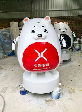 重庆巴南区IP吉祥物巴巴虎卡通雕塑垃圾分类宣传雕塑摆件