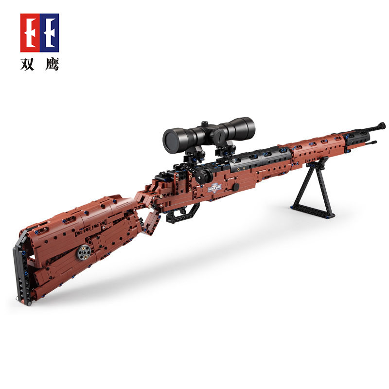 新款 双鹰毛瑟步枪吃鸡枪械模型绝地求生98k拼装积木军事积木玩具