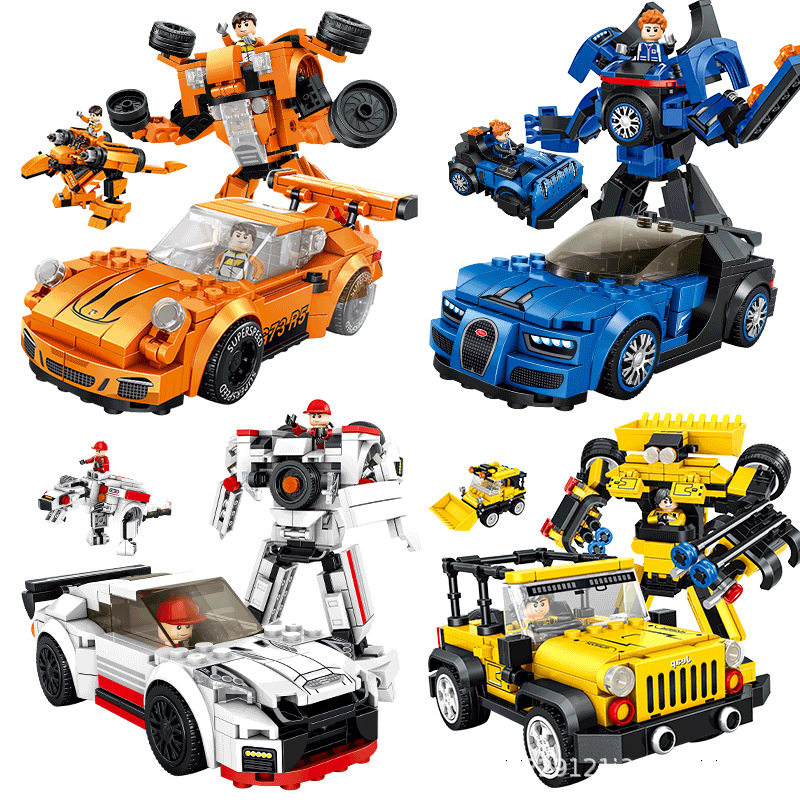潘洛斯661001-3赛车3变小颗粒男孩儿童益智变形积木金刚拼装玩具,玩具/童车/益智/积木/模型,普通塑料积木,淘宝优惠券,粉丝福利购,淘宝优惠卷