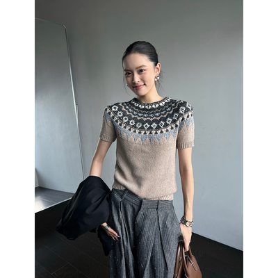 RODERIC WONG 设计师品牌 25秋冬新款 提花圆领短袖 SOLSOL买手店