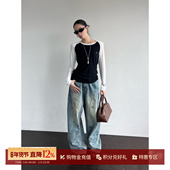 ETHOR SOLSOL买手店 泼漆宽松牛仔长裤 设计师品牌 25秋冬新品