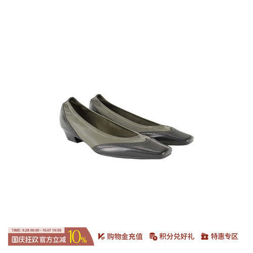 YOEYYOU平底方头皮革单鞋