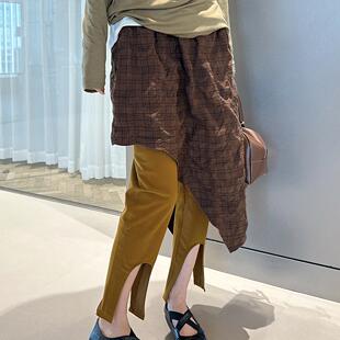 SOLSOL買手店 復(fù)古格紋腰封半裙 24秋冬新品 OIIORIRI設(shè)計(jì)師品牌