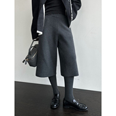 SOLSOL买手店MAKE 设计师品牌阔腿加厚绵羊毛七分裤 25春夏新品