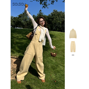 25秋冬新品 背带裤 格纹薄呢短外套 系带长裤 SOLSOL 夹克 IMMI