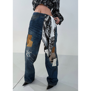 拼布印刷牛仔裤 SOLSOL买手店ANDERSSON 设计师 25早春新品 BELL