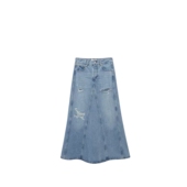 24春夏新款 SOLSOL买手店 IMMI设计师品牌 破洞牛仔插片长半裙