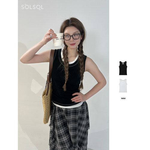 IMMI 25春夏 设计师品牌 后背镂空罗纹针织背心  SOLSOL买手店