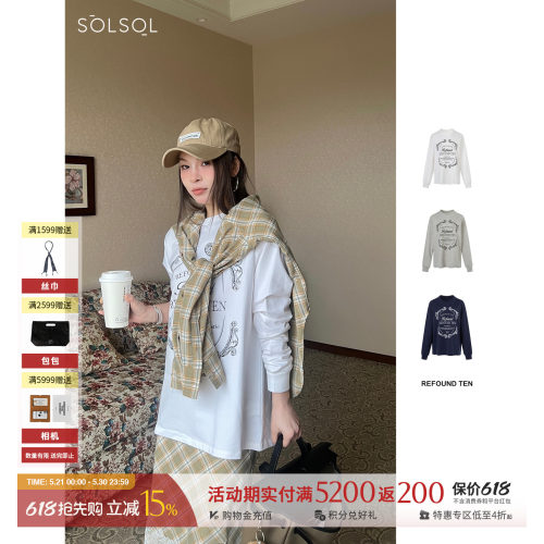 REFOUND TEN设计师品牌25春夏新品字母印花长袖SOLSOL买手店