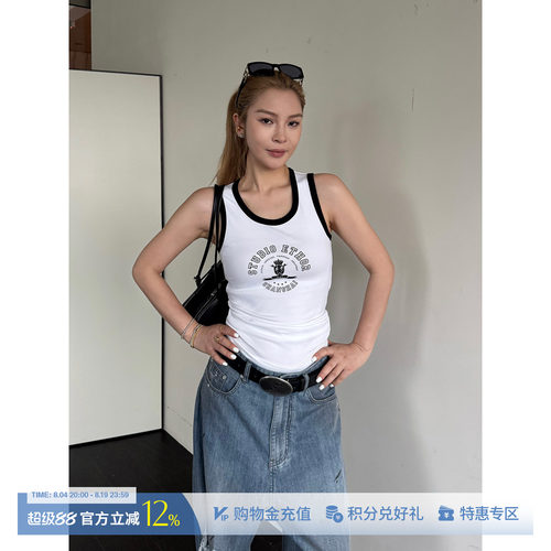 ETHOR纯棉Logo印花工字背心