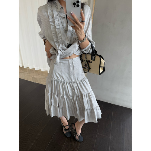 IMMI 25春夏  设计师品牌 提花真丝抽绳多层半身裙  SOLSOL买手店