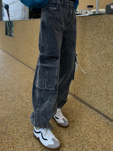 徽标四季通用工装裤长裤牛仔裤