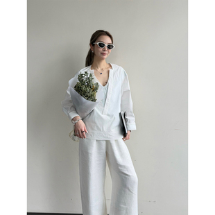 JACQUES WEI 设计师品牌  25春夏 蕾丝v领拼接衬衫 SOLSOL买手店