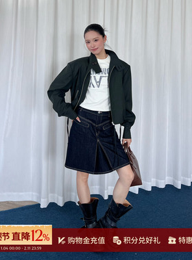 MOMENTPLAY 25秋冬新品  原牛色插袋牛仔半裙 SOLSOL买手店