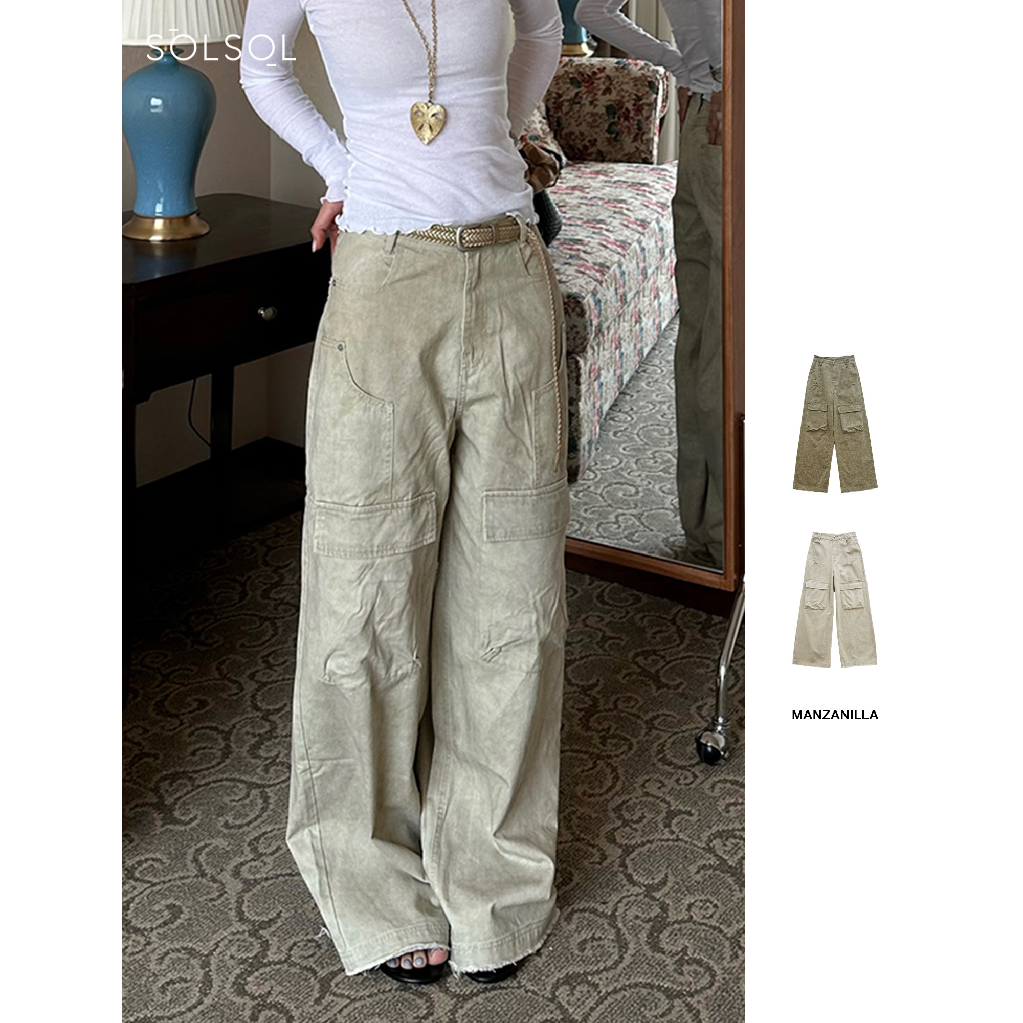 SOLSOL买手店 MANZANILLA 25早春新品 设计师品牌 前口袋毛边裤