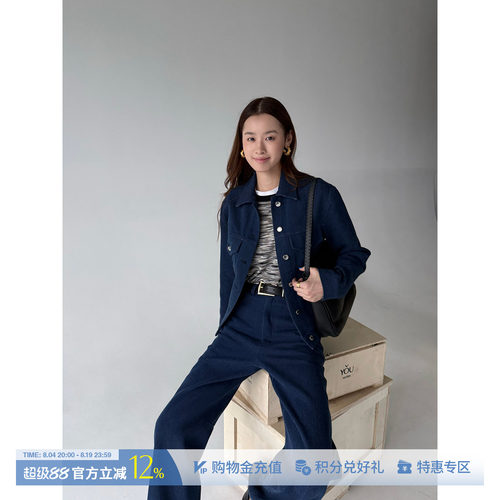ETHOR磨边短款牛仔夹克短外套