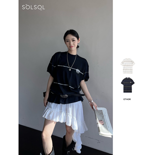 SOLSOL买手店 ETHOR 设计师品牌 25春夏新品 条纹廓形圆领针织
