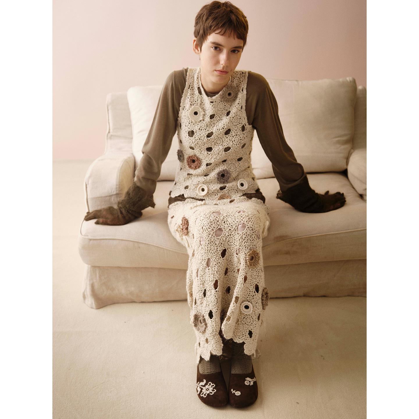 SWAYING/KINT钩针圆环装饰摆裙