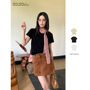 25早秋新品 SHORT SENTENCE 设计师品牌 小立领合身T恤 Sally