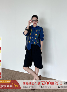 SHORT SENTENCE设计师26早秋新款休闲棉质花卉刺绣衬衫 SOLSOL