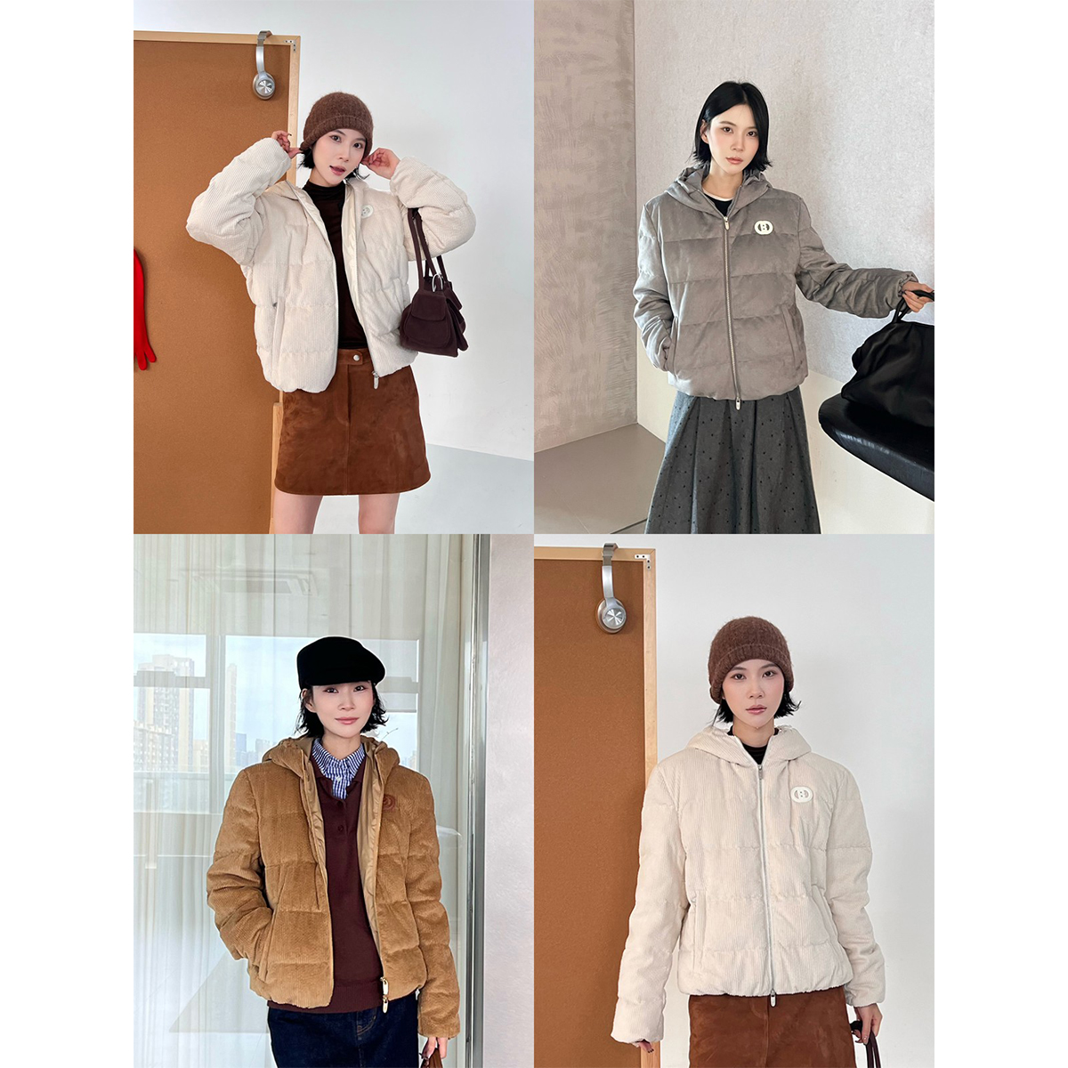 SOLSOL买手店 CHRISOU BY DAN 24秋冬设计师麂皮灯芯绒羽绒外套