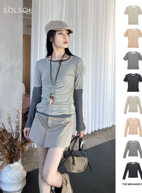 THE MEANING OF 设计师品牌  修身圆领短袖长袖T恤SOLSOL买手店