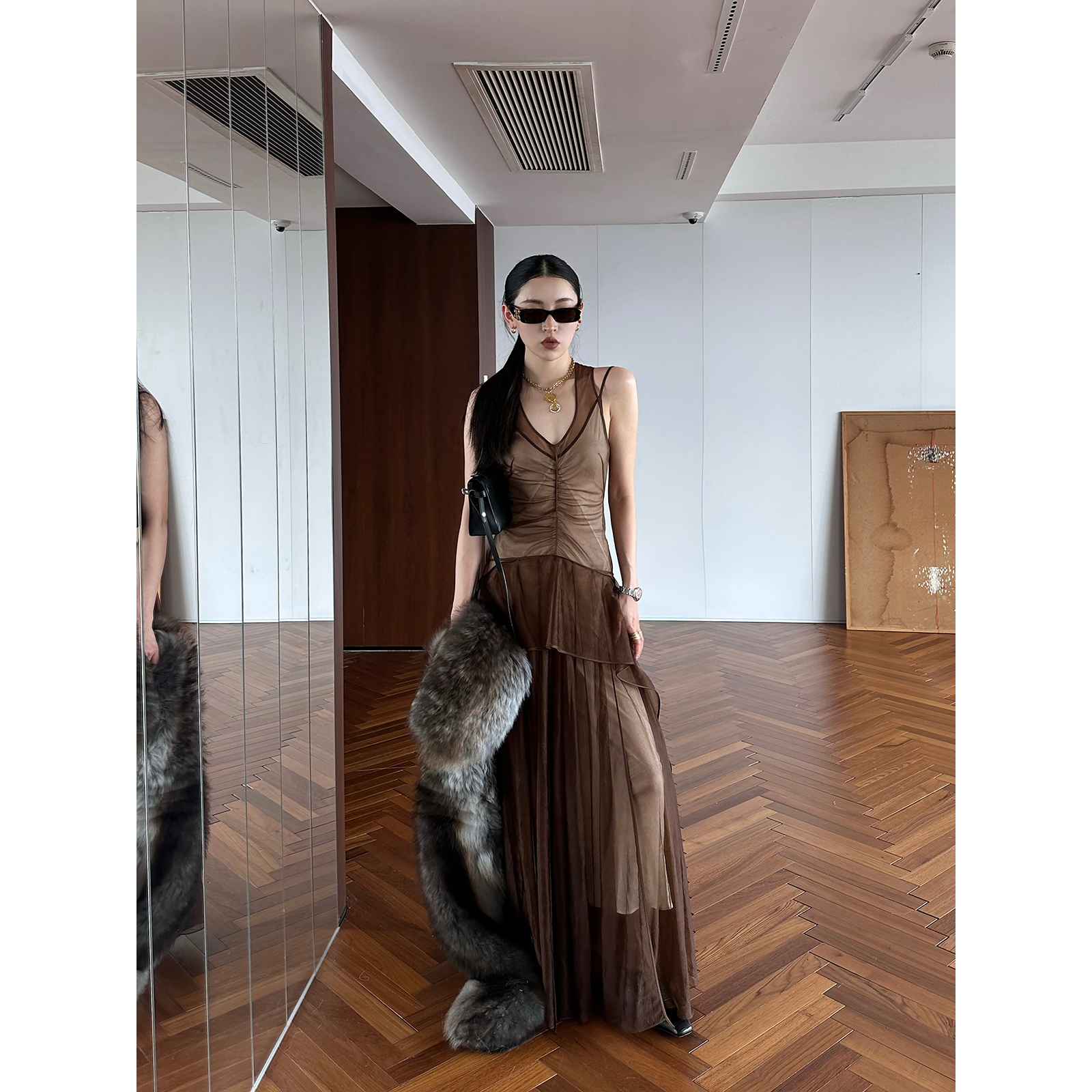 JACQUES WEI 设计师品牌 25春夏新款  透感不规则裙 SOLSOL买手店