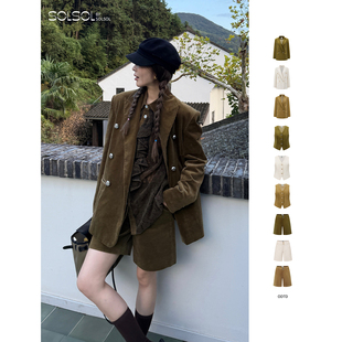 灯芯绒枪驳领西装 25秋冬新品 外套 马甲 ODTD 短裤 设计师品牌