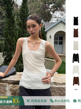 IMMI 设计师 26早春 羊毛拼蕾丝修身长袖T恤/背心 SOLSOL买手店