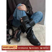 仿裤 LOST 筒堆堆圆头骑士靴SOLSOL 设计师品牌 25秋冬新品 ECHO