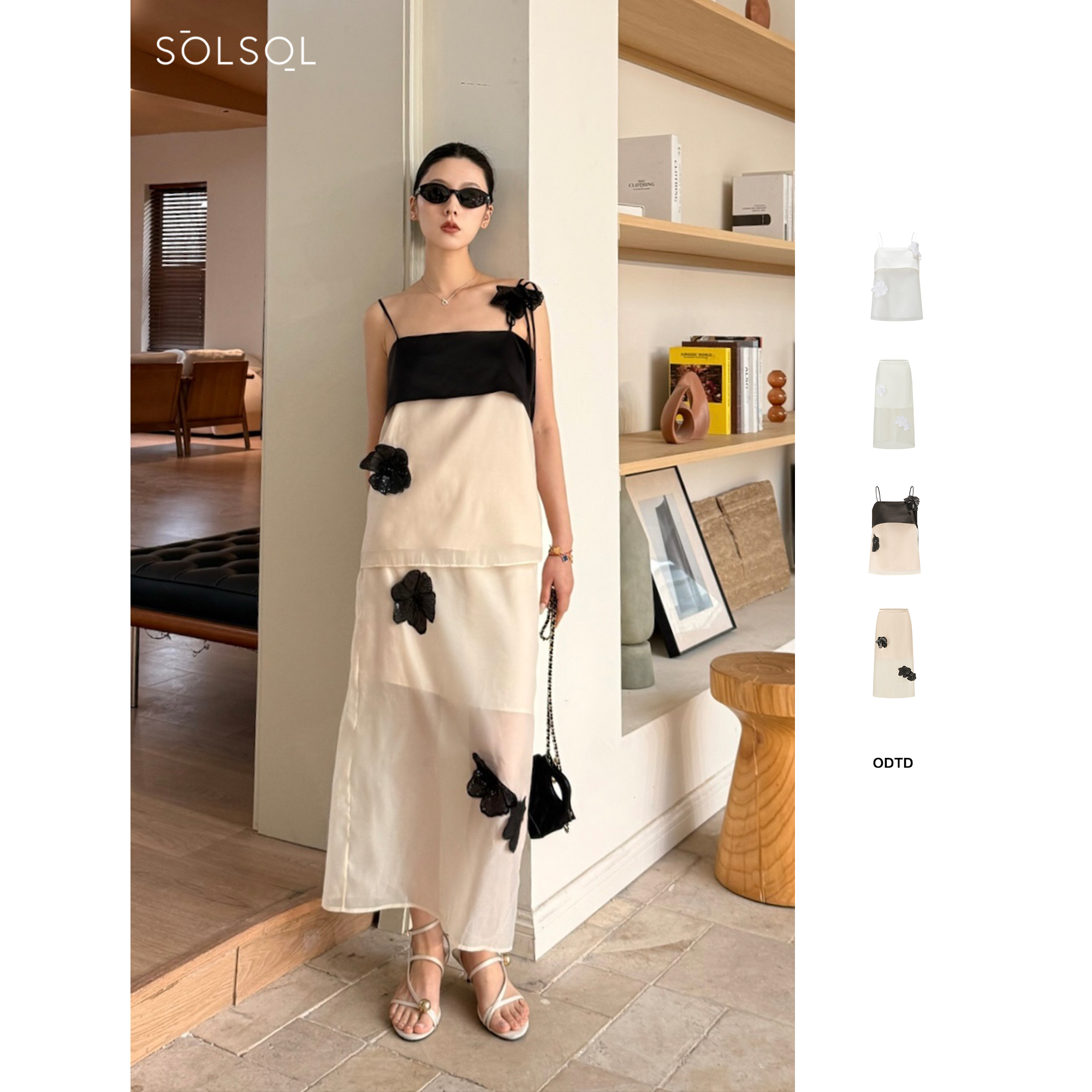 ODTD 设计师品牌 25春夏  立体花朵装饰吊带/半裙 SOLSOL买手店