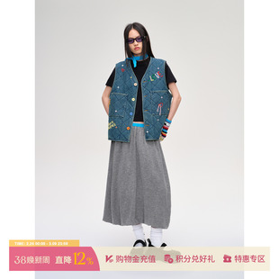 SHORT SENTENCE 设计师 25秋冬新品 彩色线饰牛仔棉马甲 SOLSOL