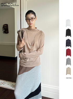 YOEYYOU 设计师品牌 25秋冬新品 假两件高领荡量收腰上衣SOLSOL