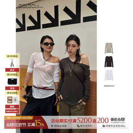 MOMENTPLAY 设计师品牌26早秋新款休闲面膜长袖tee  SOLSOL买手店