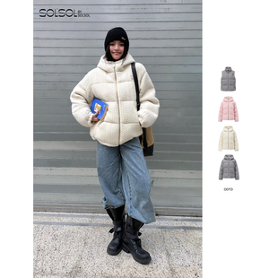 马甲SOLSOL 绞花羊毛针织90鹅绒连帽羽绒服 ODTD 设计师25秋冬新品