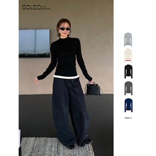 MAKE IF 设计师26春夏新品 丝羊毛木耳边纯色针织衫 SOLSOL买手店