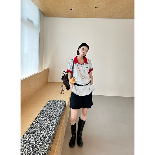 【特价款不退换】OIIORIRI设计师品牌24秋冬新款廓形POLO衫24AWTE