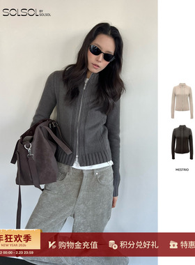 MESTRIO 设计师品牌25秋冬新品修身款罗纹领针织打底SOLSOL买手店