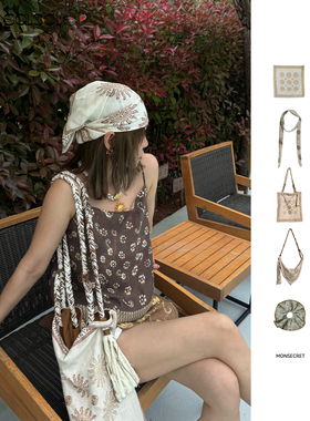 MONSECRET 25早春新款 设计师品牌 丝巾发圈飘带包包  SOLSOL