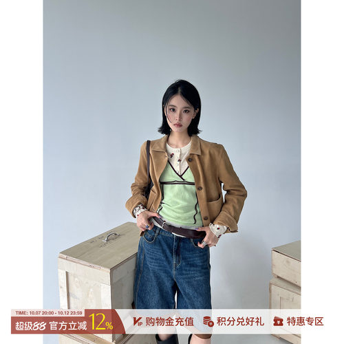 SHORTSENTENCE短款麂皮夹克