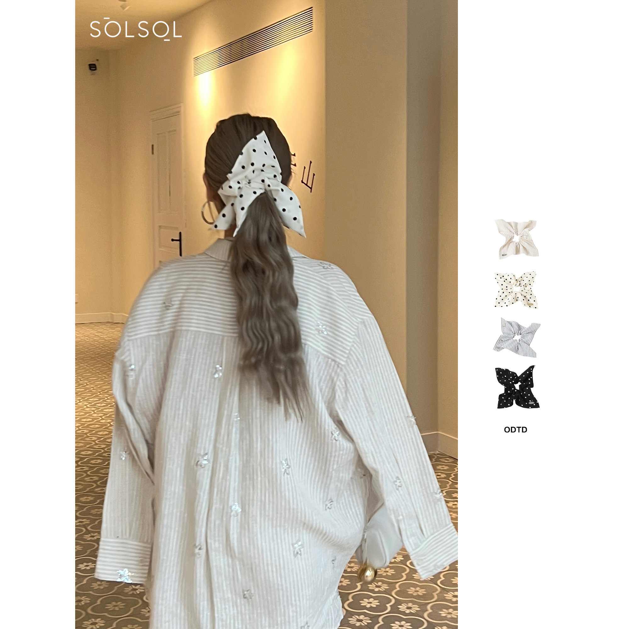 ODTD 设计师品牌 25春夏新品 复古波点方形超大发圈 SOLSOL买手店