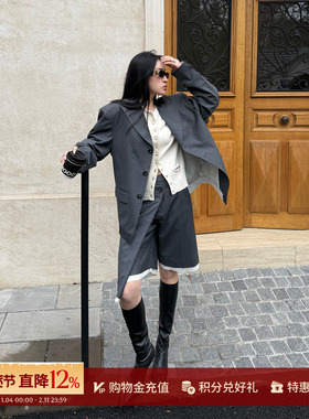 MOMENTPLAY 设计师 26春夏新品 精仿羊毛不对称五分裤  SOLSOL