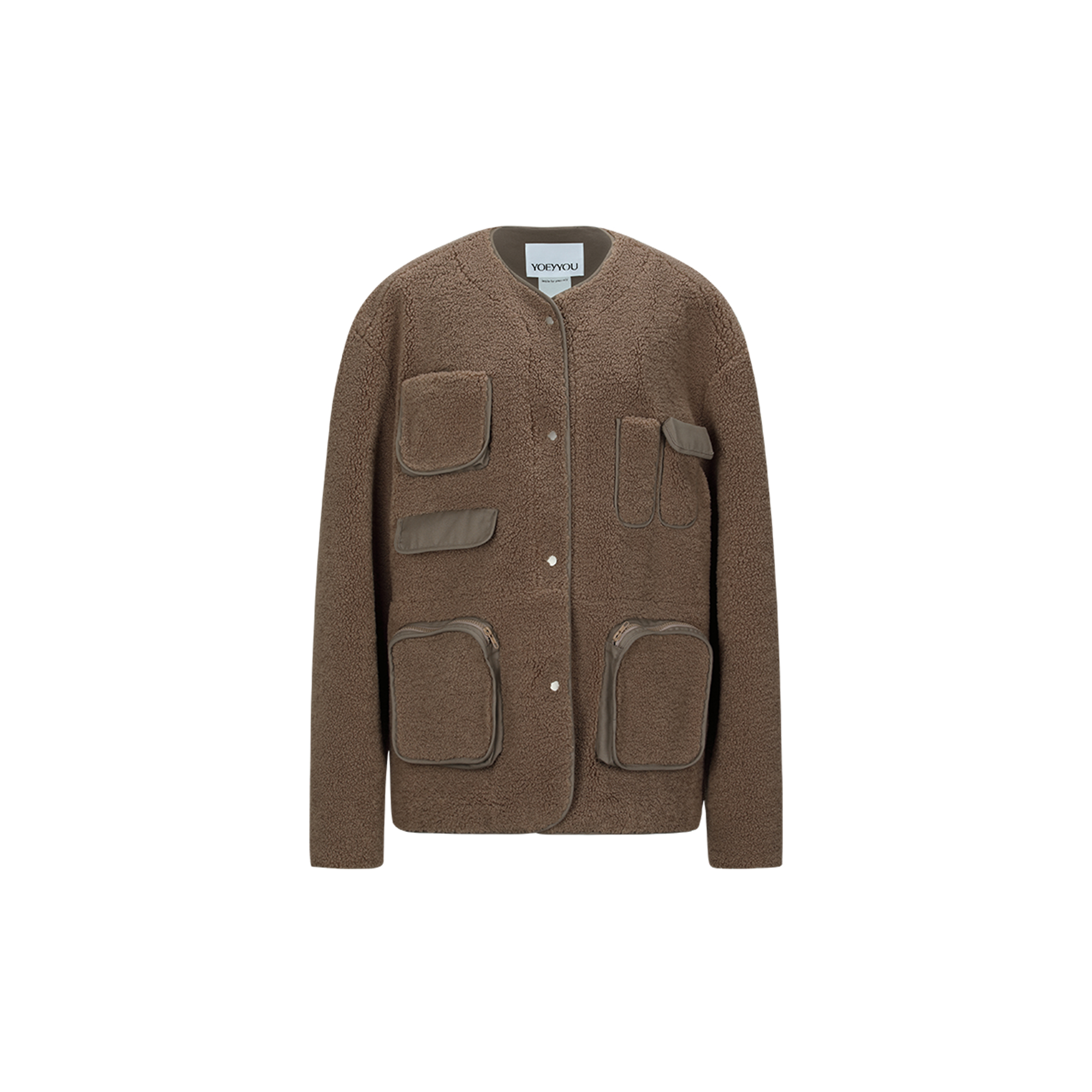 【5折】YOEYYOU 设计师品牌 口袋装饰羊羔绒外套 SOLSOL买手店