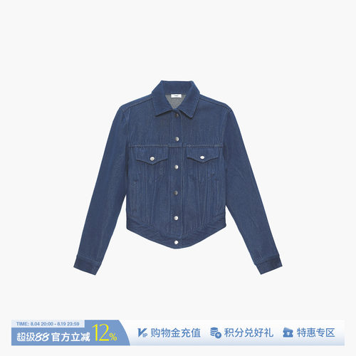 ETHOR磨边短款牛仔夹克短外套