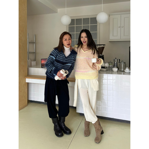 IMMI秋冬休闲简约羊绒收脚长裤女